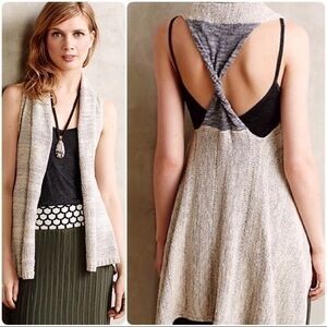 Anthropologie Sparrow twist back draped cardigan sweater vest XS/S